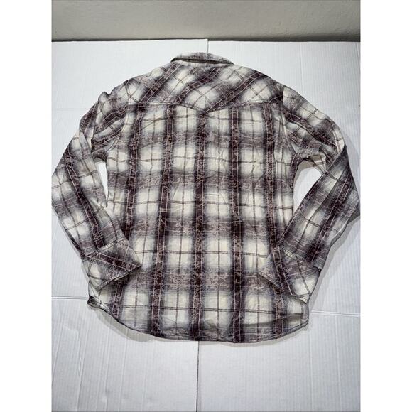 Chevignon Pearl Snap 100% Cotton Slim Fit Check Shirt Multicolor Sz S - Picture 8 of 8